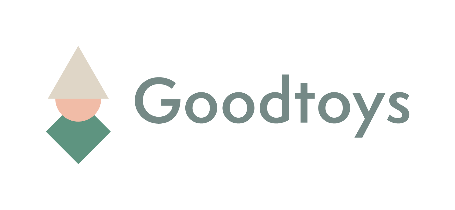 Het logo van Goodtoys, een duurzame winkel waar alleen duurzame kinderspel goed wordt verkocht. 