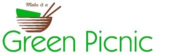 Het logo van Green Picnic, een winkel dat alternatieve biedt voor onder andere wegwerpservies en waterflesjes.