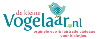 Het logo van de Kleine Vogelaar, waar je duurzame kinderspeelgoed en andere producten kunt vinden. 