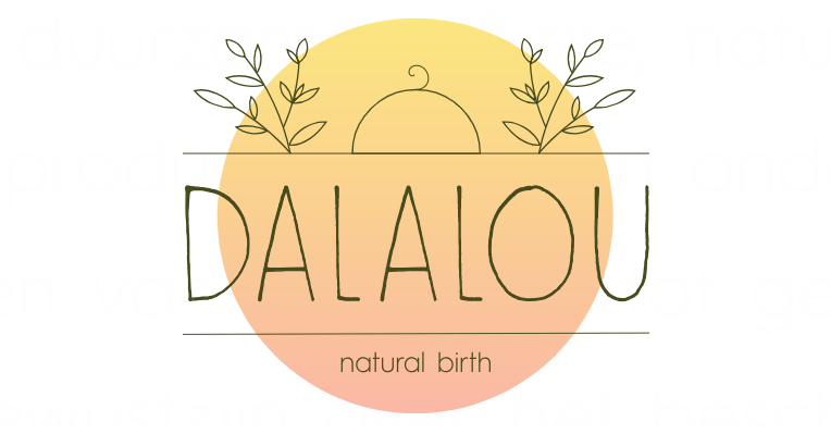 Het logo van Dalalou, waar je terecht kunt voor alles wat je nodig hebt voor een bewuste, natuurlijke zwangerschap en kraamtijd. 