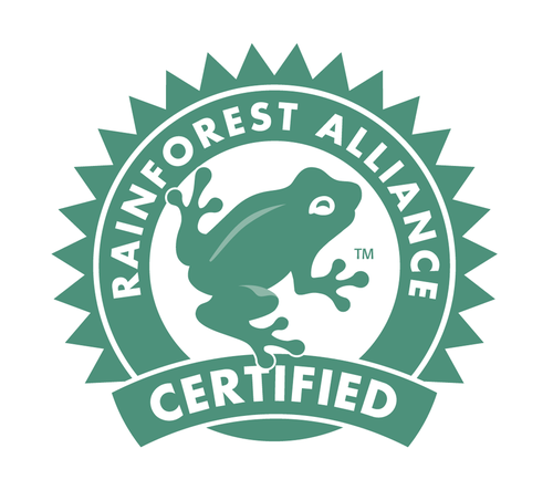 Logo, rainforest alliance certified. Een fairtrade keurmerk